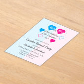 バレンタインデーの性別を表示 アクリル招待状 (レイダウン)