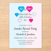 バレンタインデーの性別を表示 アクリル招待状 (正面)