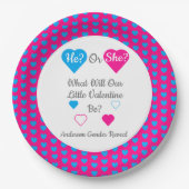 バレンタインデーの性別を表示 ペーパープレート (正面)