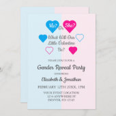 バレンタインデーの性別を表示 招待状 (正面/裏面)