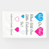 バレンタインデーの性別を表示 横断幕 (横)