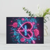 バレンタインデーの恋の痛み ネオンハート シーズンカード (スタンド正面)