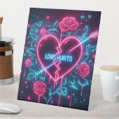 バレンタインデーの恋の痛み ネオンハート 台座サイン (インサイチュ)