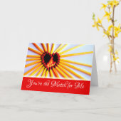 バレンタインデーの恋人ハートが炎にマッチ カード (黄色い花)