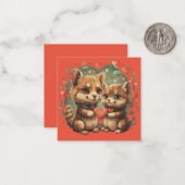 バレンタインデーの恋愛動物 ノートカード (正面/裏面インサイチュ)