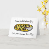 バレンタインデーの恋愛的なピザのジョーク カード (黄色い花)