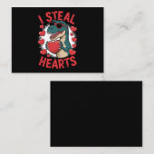 バレンタインデーの恐竜 私がハートを盗む ティラノサウルス ノートカード (正面/裏面)