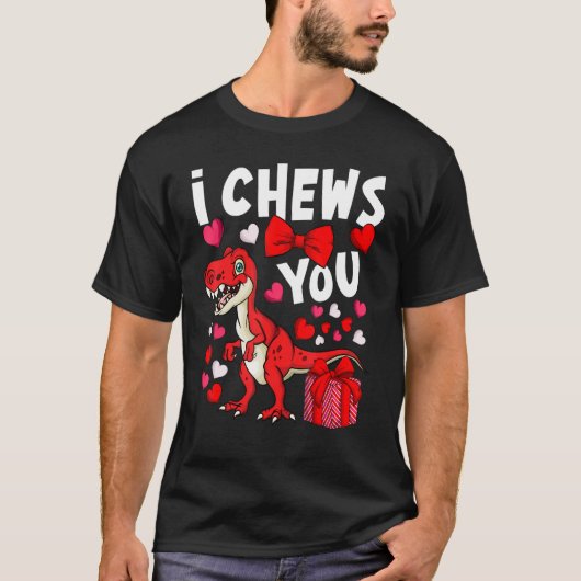 バレンタインデーの恐竜T-Rexコスチューム f Tシャツ (正面)