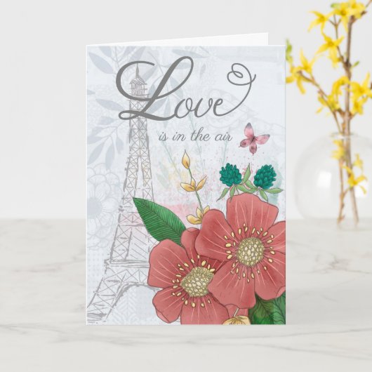 バレンタインデーの愛が花とともに ヴァロンティンの日 カード (黄色い花)