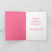 バレンタインデーの愛する人へのピンクと赤のハート カード (内部)