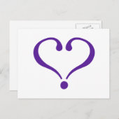 バレンタインデーの愛のために紫でハートを開く シーズンポストカード (正面/裏面)