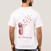 バレンタインデーの愛のデザイン Tシャツ (裏面)