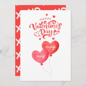 バレンタインデーの愛のハートをカスタマイズ シーズンカード (正面/裏面)