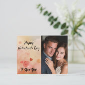 バレンタインデーの愛のメッセージ カスタム写真カード シーズンポストカード (スタンド正面)