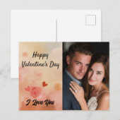 バレンタインデーの愛のメッセージ カスタム写真カード シーズンポストカード (正面/裏面)