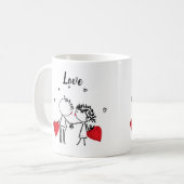 バレンタインデーの愛の休日のエンゲパーソナライズされたーム コーヒーマグカップ (正面左)
