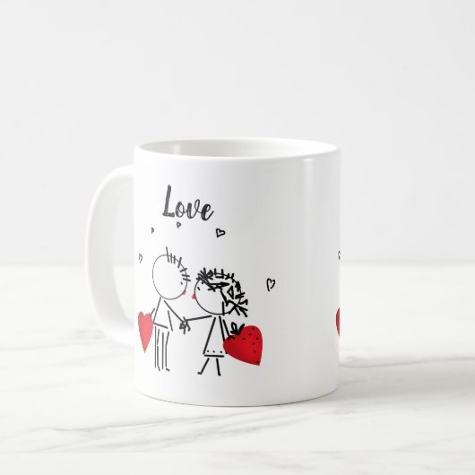 バレンタインデーの愛の休日のエンゲパーソナライズされたーム コーヒーマグカップ (正面左)