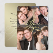 バレンタインデーの愛の写真コラージュ シーズンカード (正面/裏面)