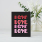 バレンタインデーの愛の繰り返しテキスト 愛してる ポストカード (スタンド正面)