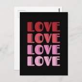 バレンタインデーの愛の繰り返しテキスト 愛してる ポストカード (正面/裏面)