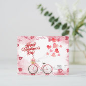 バレンタインデーの愛の自転車 シーズンポストカード (スタンド正面)