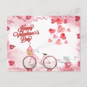 バレンタインデーの愛の自転車 シーズンポストカード (正面)