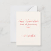 バレンタインデーの愛の贈り物：愛とロマンスの一日 ノートカード (裏面)