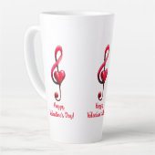 バレンタインデーの愛の音楽 カフェラテマグ (左アングル)