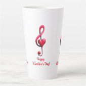 バレンタインデーの愛の音楽 カフェラテマグ (正面)