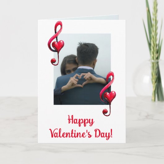 バレンタインデーの愛の音楽 カード (正面)