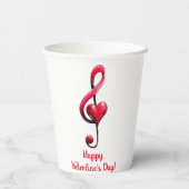 バレンタインデーの愛の音楽 紙コップ (裏面)