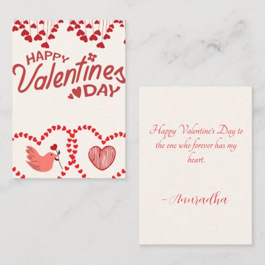 バレンタインデーの愛の1日：恋人たちのロマンチックな一日 ノートカード (正面/裏面)