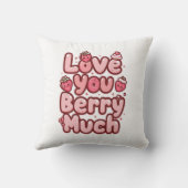 バレンタインデーの愛らしいフルーツとカップケーキの名言 クッション (裏面)