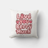 バレンタインデーの愛らしいフルーツとカップケーキの名言 クッション (正面)