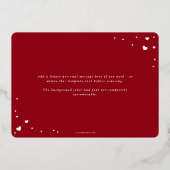 バレンタインデーの愛をたくさん送る写真 箔シーズンカード (裏面)