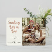 バレンタインデーの愛をたくさん送る写真 箔シーズンカード (立ち正面)