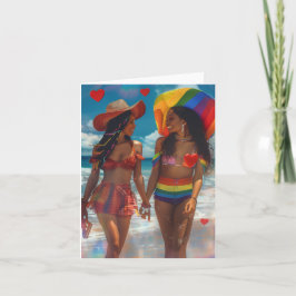 バレンタインデーの愛を描いた2人の少女のデジタルアート シーズンカード