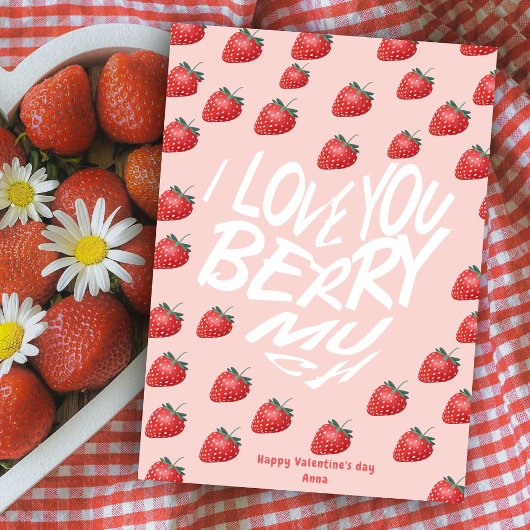 バレンタインデーの愛を込めた「Love You Berry Much Red Strawberry」 シーズンカード