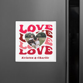 バレンタインデーの愛カスタムの写真とカップル名 マグネット