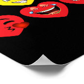 バレンタインデーの愛ハート絵文字を表示 ポスター (角)