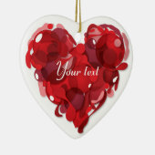 バレンタインデーの愛情のあるハート セラミックオーナメント (右)