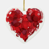 バレンタインデーの愛情のあるハート セラミックオーナメント (裏面)