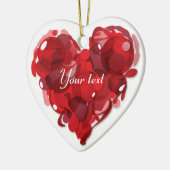 バレンタインデーの愛情のあるハート セラミックオーナメント (左)