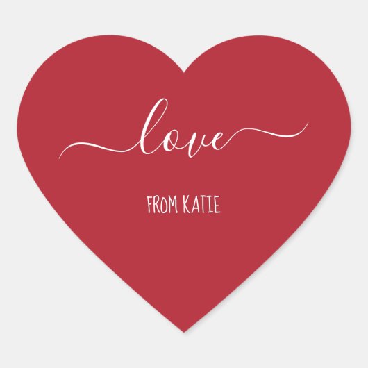 バレンタインデーの愛情を込めた赤いハートのシール ハートシール (正面)