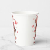 バレンタインデーの愛情を込めた「Love You Teddy with Violin」の紙コップ 紙コップ (右)