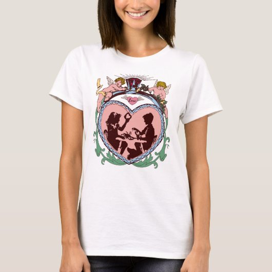 バレンタインデーの愛 ロココ様式とプットー Tシャツ (正面)