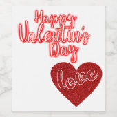 バレンタインデーの愛 ワインラベル (シングルラベル)