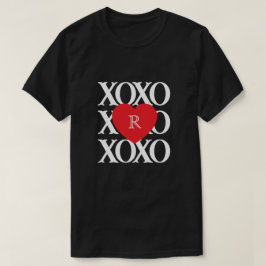 バレンタインデーの愛 xoxoイニシャル tシャツ