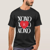 バレンタインデーの愛 xoxoイニシャル tシャツ (正面)