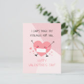 バレンタインデーの感覚を隠せない シーズンポストカード (スタンド正面)